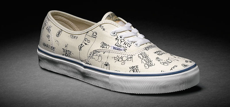 white vans with drawings